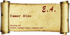 Emmer Alex névjegykártya